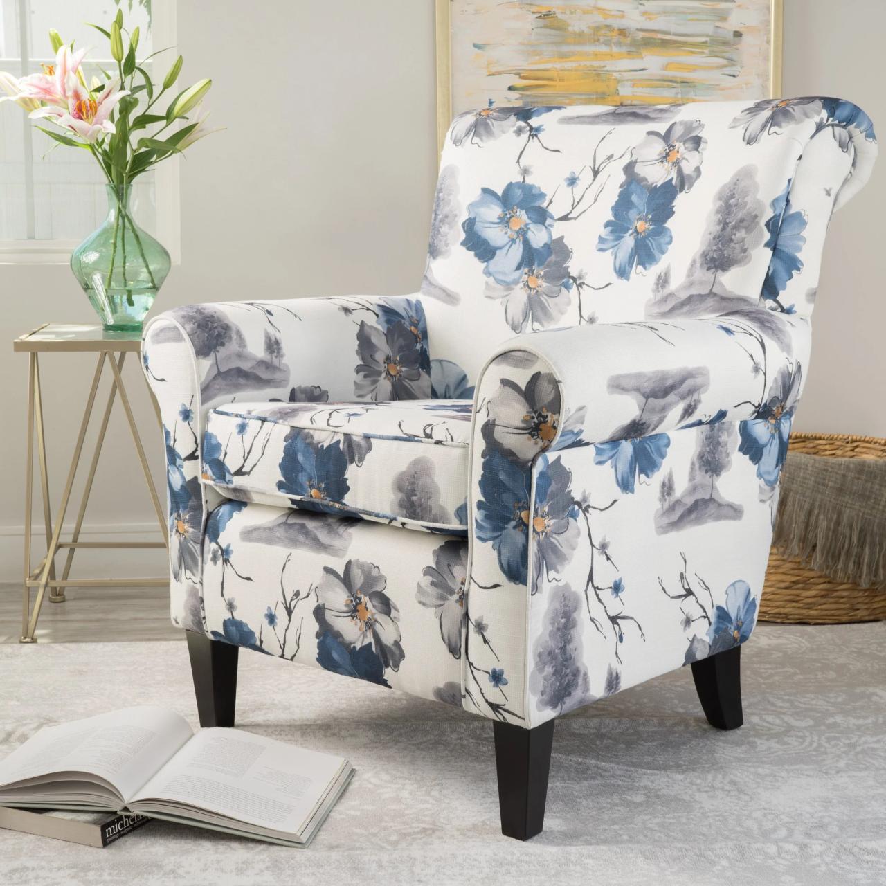 Bold Floral | Upholstered accent chairs, Armchair, Accent chairs Floral print classic accent chair furniture