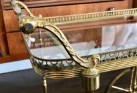 Classic rolling bar cart furniture with brass frame