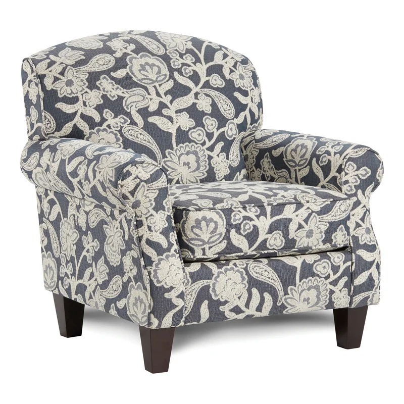 Refinished floral print accent chairs Refinished floral print accent chairs