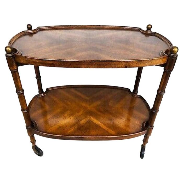 Classic rolling bar cart furniture with brass frame