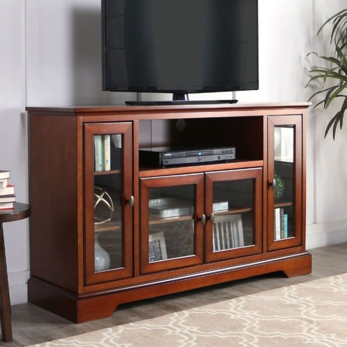Solid wood classic TV stand furniture with cabinets