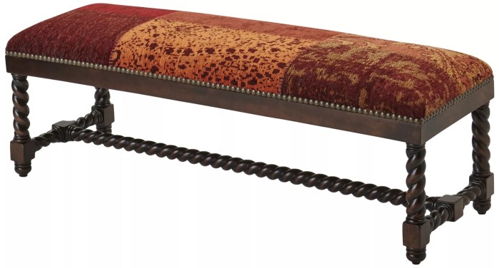 Upholstered classic bench furniture with button details